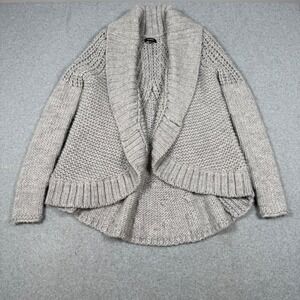 Express Womens Gray Chunky Knit Wool Alpaca Blend Shawl Collar Cardigan XS
